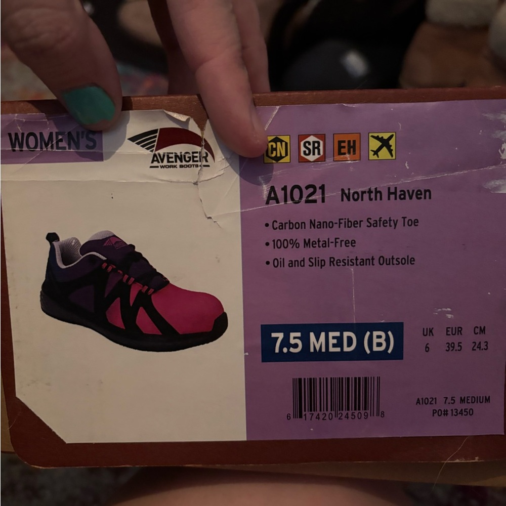 Avenger Women's North Haven Safety Toe Shoes - Pink and Black